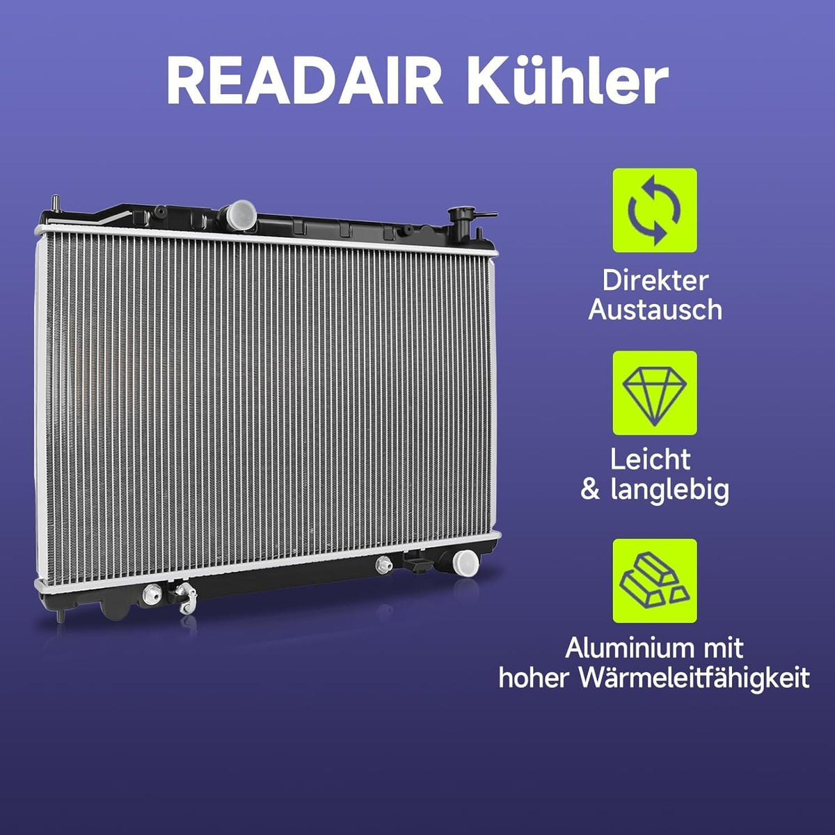 UIU CU2891 Engine Coolant Radiator with TOC Fit for Toyota RAV4