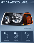 Nilight Headlight Assembly for 2001-2011 Ford Ranger