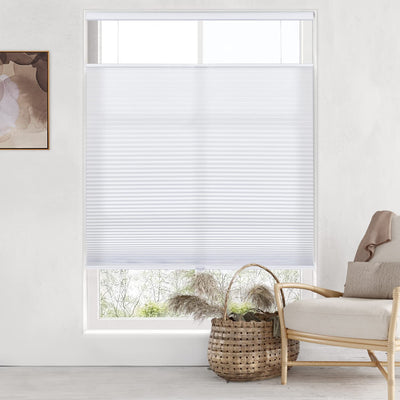 Top Down Bottom Up Cordless Cellular Shades, 29" W x 64" H, White