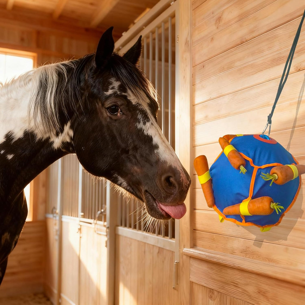 Jolly Ball for Horses-Horse Stall Boredom Toys(Blue)