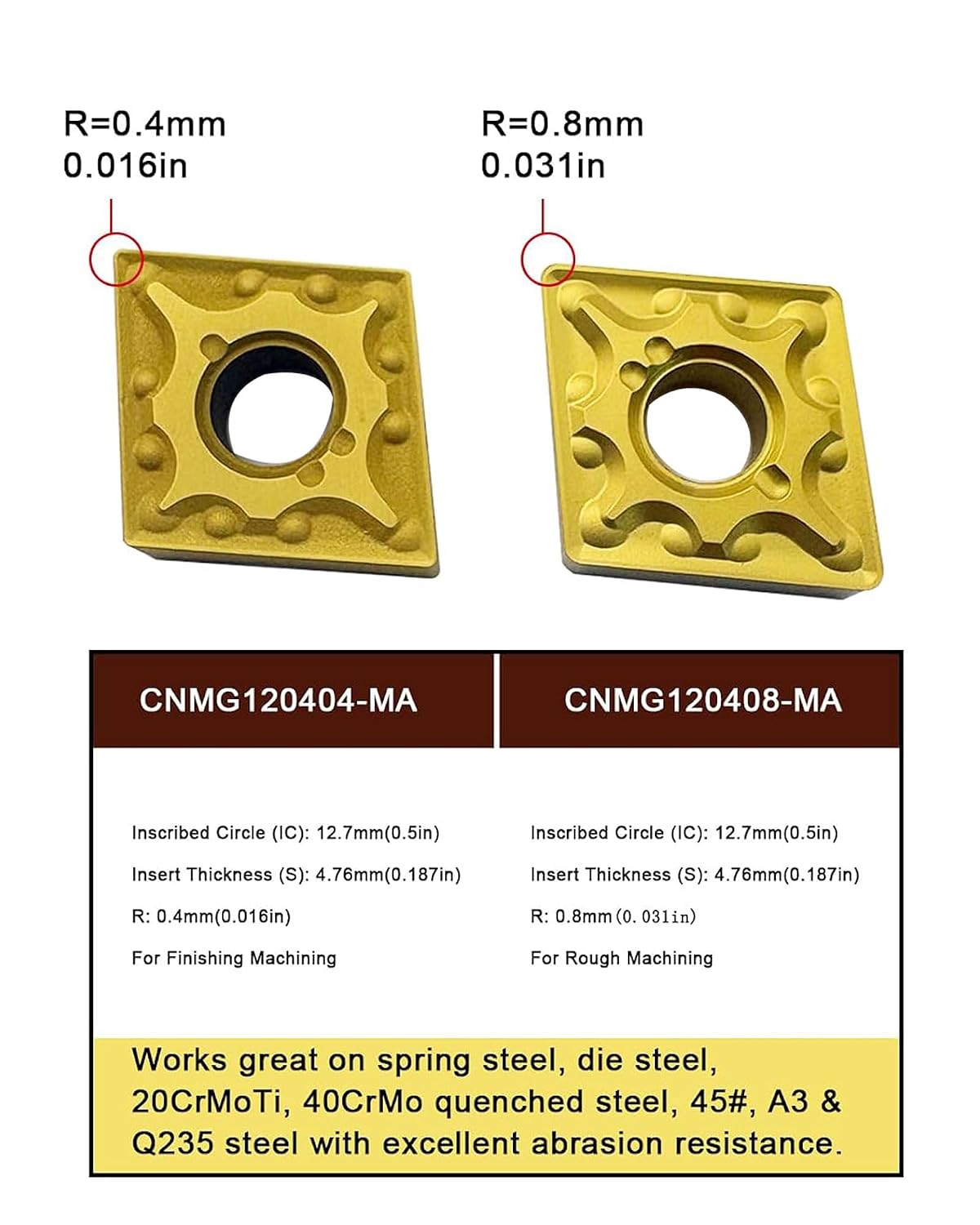 CNMG431& 432 External Carbide Turning Inserts Semi Finishing for Steel