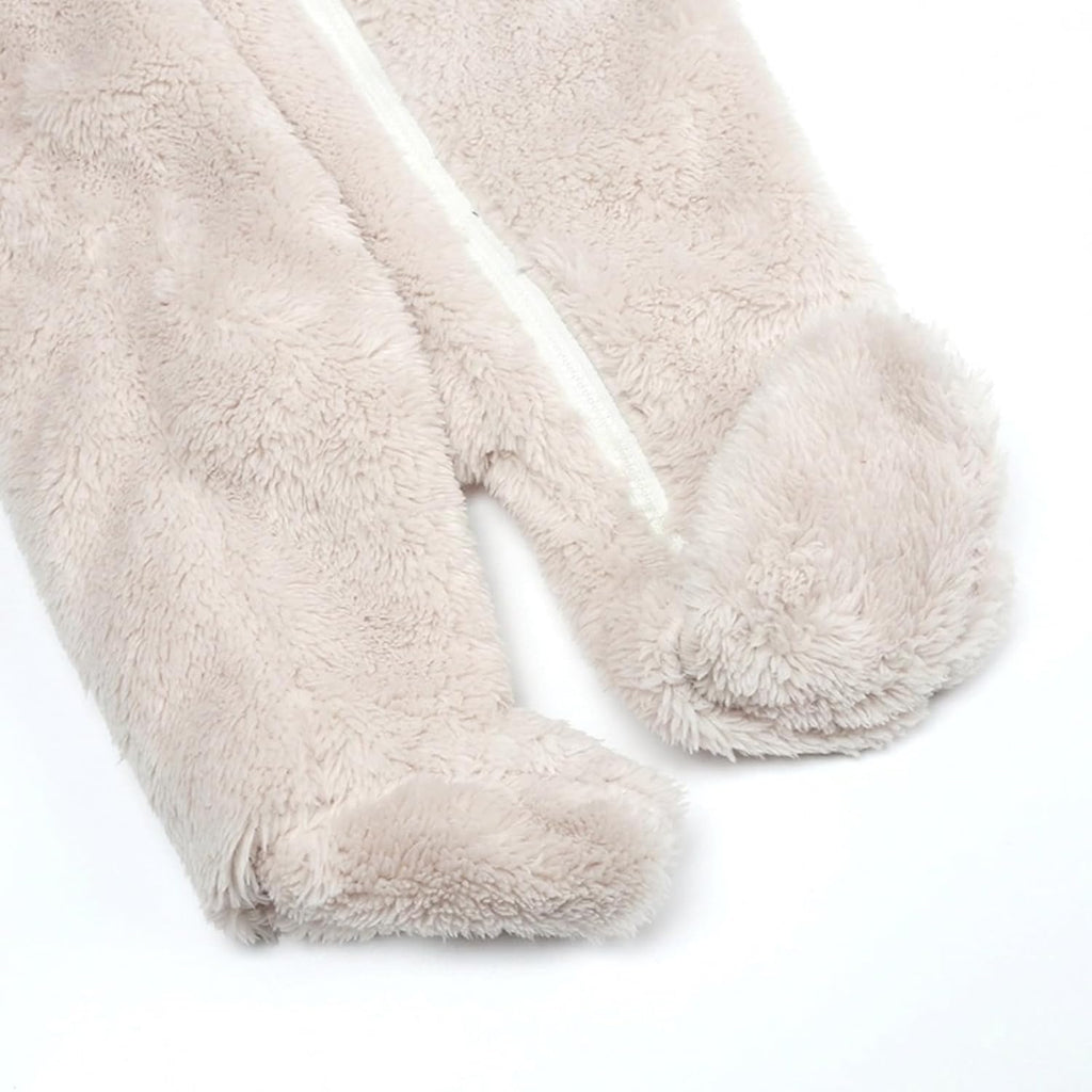 Newborn Winter Romper Fleece Hooded Jumpsuit Snowsuit Warm Outfits Zipper Outwear for Infant