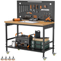 Work Benches for Grage, Easy to Assemble,Features Casters,2000LBS
