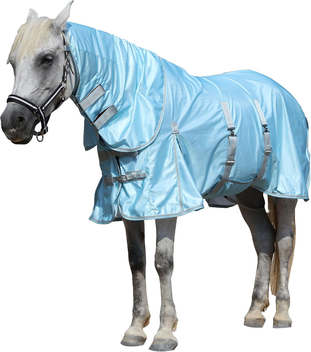 Horse Fly Sheet with Neck & Belly Wrap, Breathable Fine Mesh