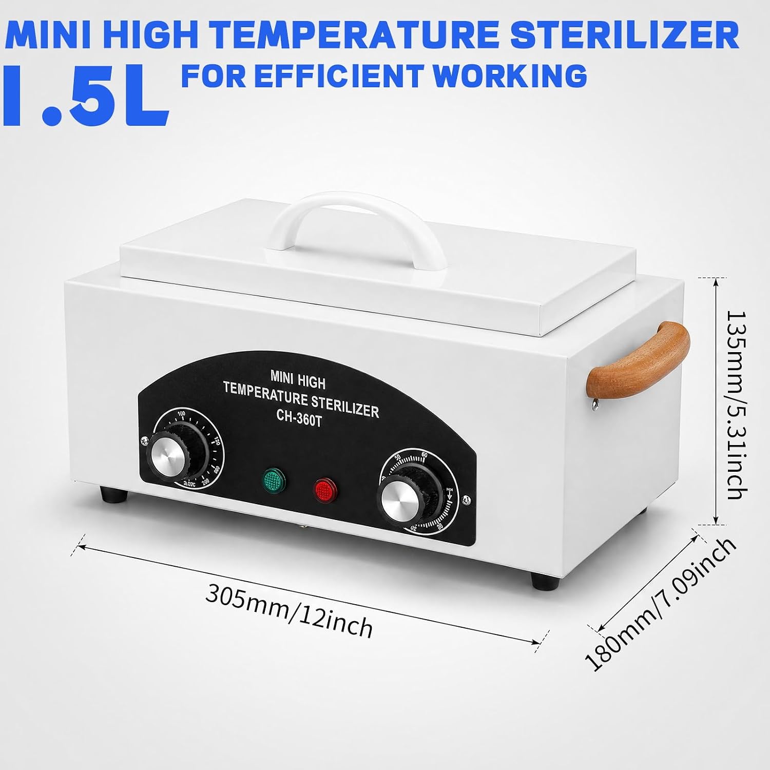 High Temperature Sterilizer Autoclave Machine, 110V 300W 1.5L Metal Tool Cleaner Machine, esterilizador de manicura