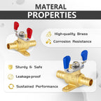 10 PCS Foskan 3/4" PEX Drop Ear Ball Valves With Butterfly Levels