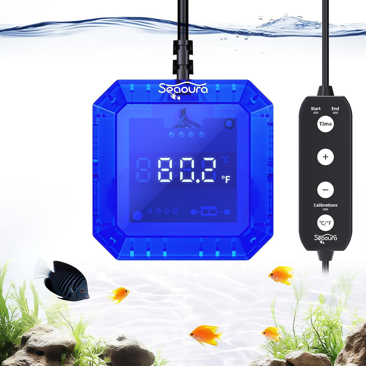 Aquarium Thermometer Submersible, Digital Fish Tank Thermometers with USB