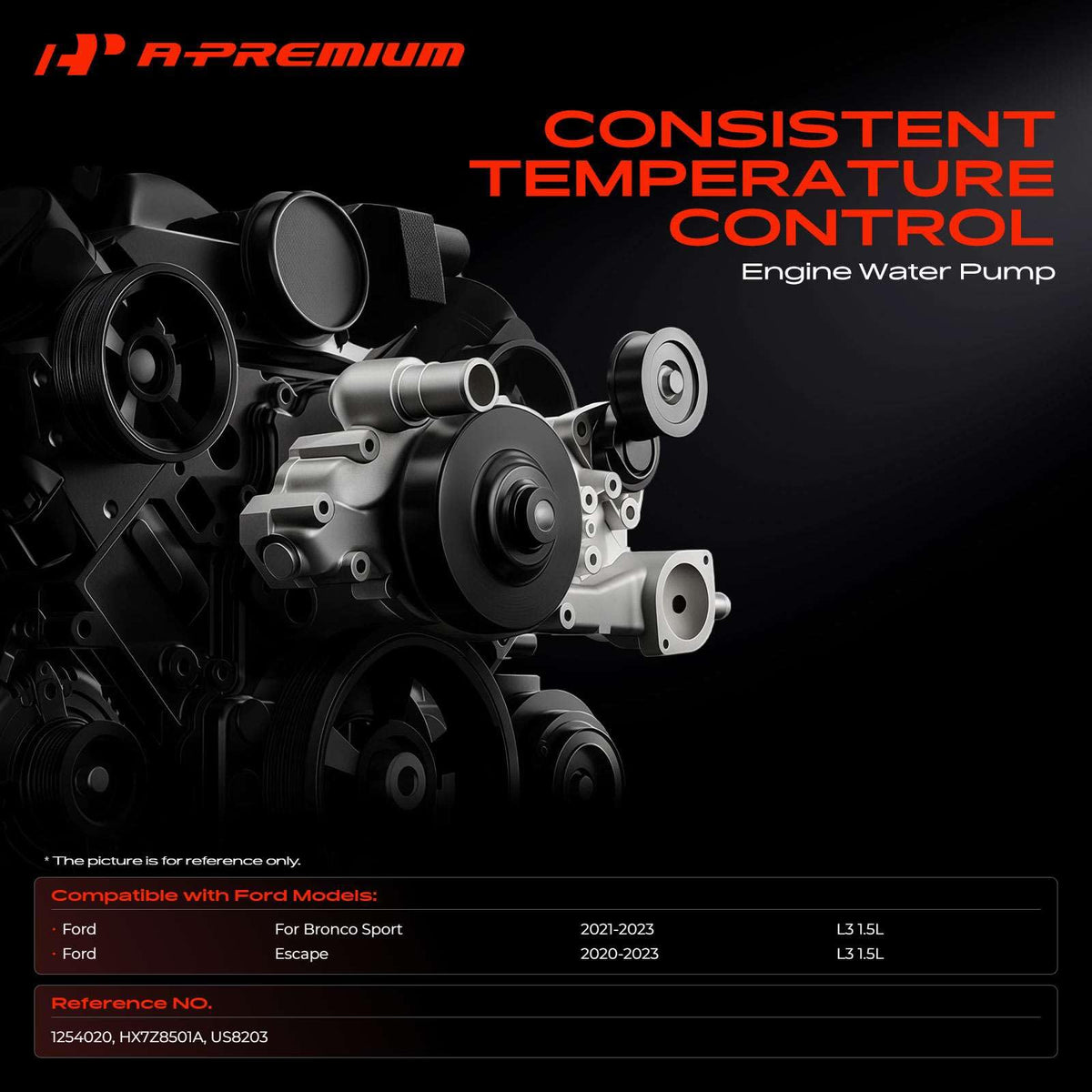 A-Premium Engine Water Pump Compatible with Ford