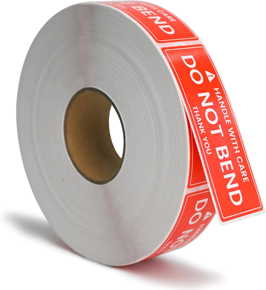 1x3 Inches 1000 Handle with Care - Do Not Bend Stickers