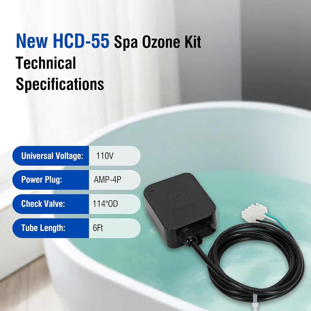 Spa Ozonator for Hot Tub Direct Replace HCD-55– 110V for Swim Spas