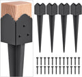 4x4 Post Anchor Ground Spike Heavy Duty for Fence Mailbox Railing