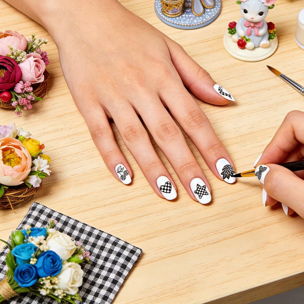 6 Sheets Nail Stamping Plate Minimalist Nail Art Stamp