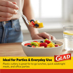Clear Disposable Cutlery Set, Forks Knives and Spoons, 24 Count, 12-Pk