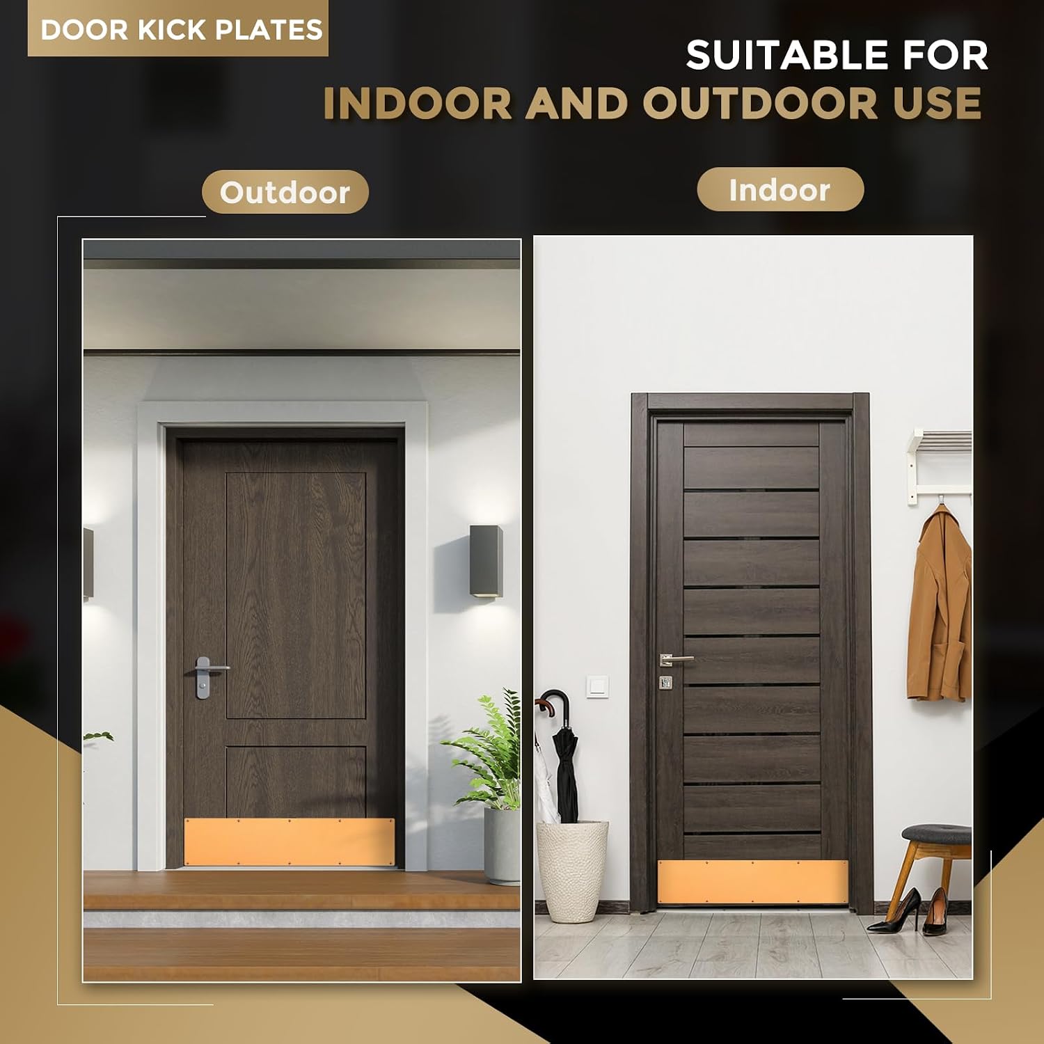 Door Kick Plate,6 x 30 Inch Kick Plate Door Plate,Copper Gold-1 Pack | Anodized Aluminum Kick Plate Door Plate, 1.5mm