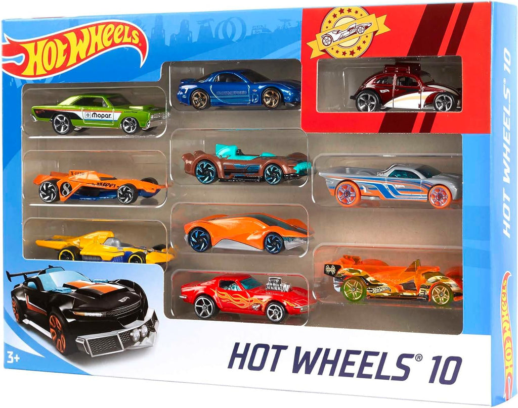 Hot Wheels 10-Pack (Styles May Vary) | Multipack of 10 of Toy Trucks & Cars in 1:64 Scale, Instant Collection for