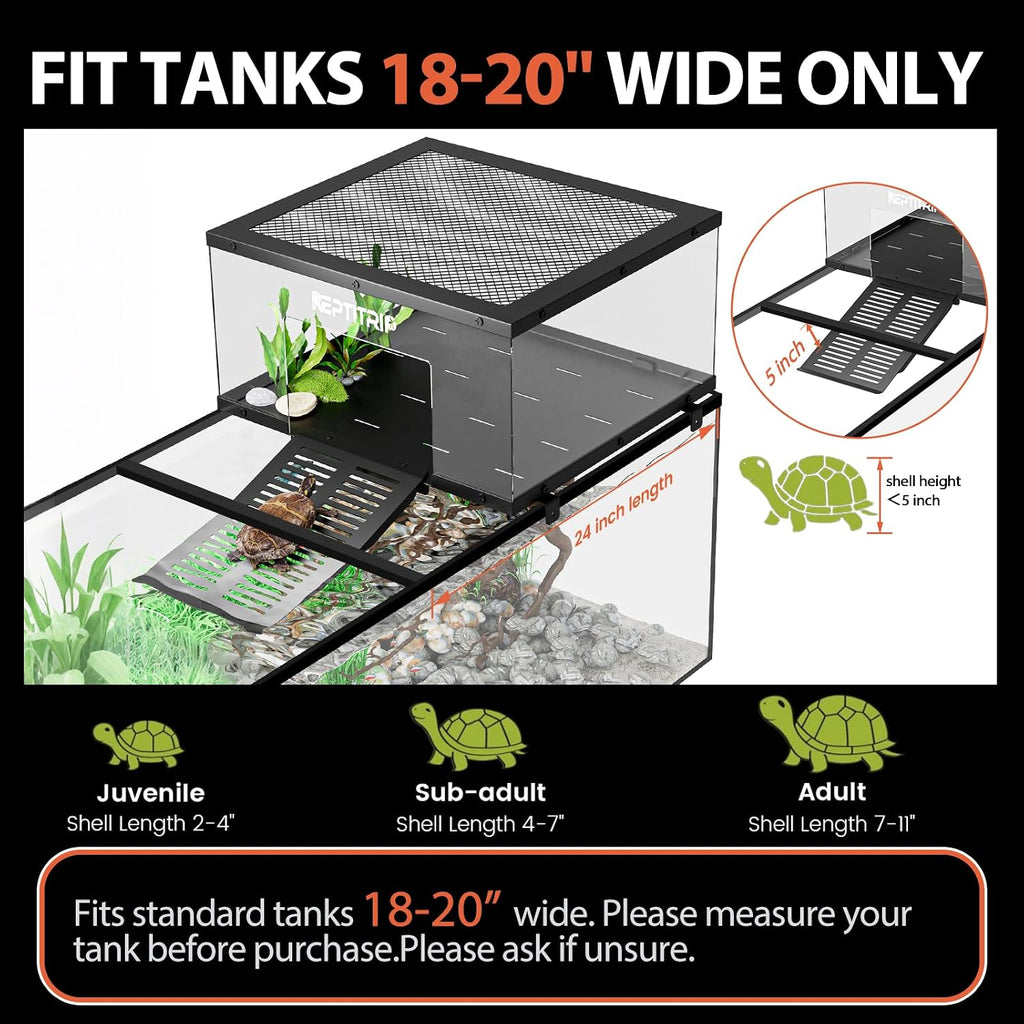 Stainless Steel Turtle Basking Platform, for 18‑20 Inch Wide Aquariums, XL