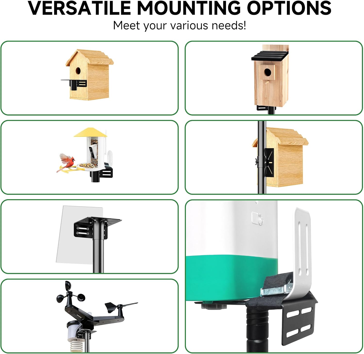 Smart Bird Feeder Pole Stand with Proof Squirrel Baffle 79" - Dia 1 Inch Bird House Pole Mount for Camera Birdfeeder
