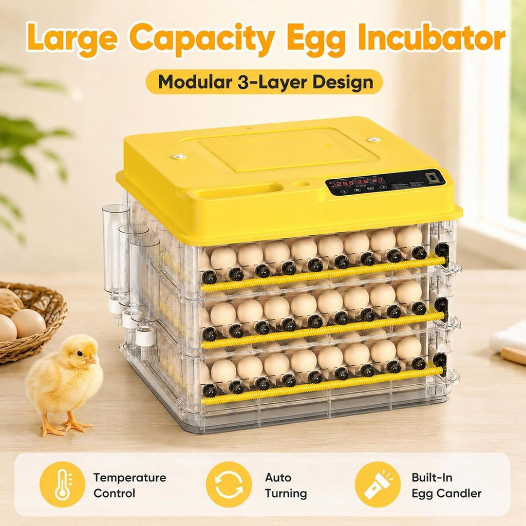 216 Egg Hatching Incubator, Auto‑Turner Temp Control Candler