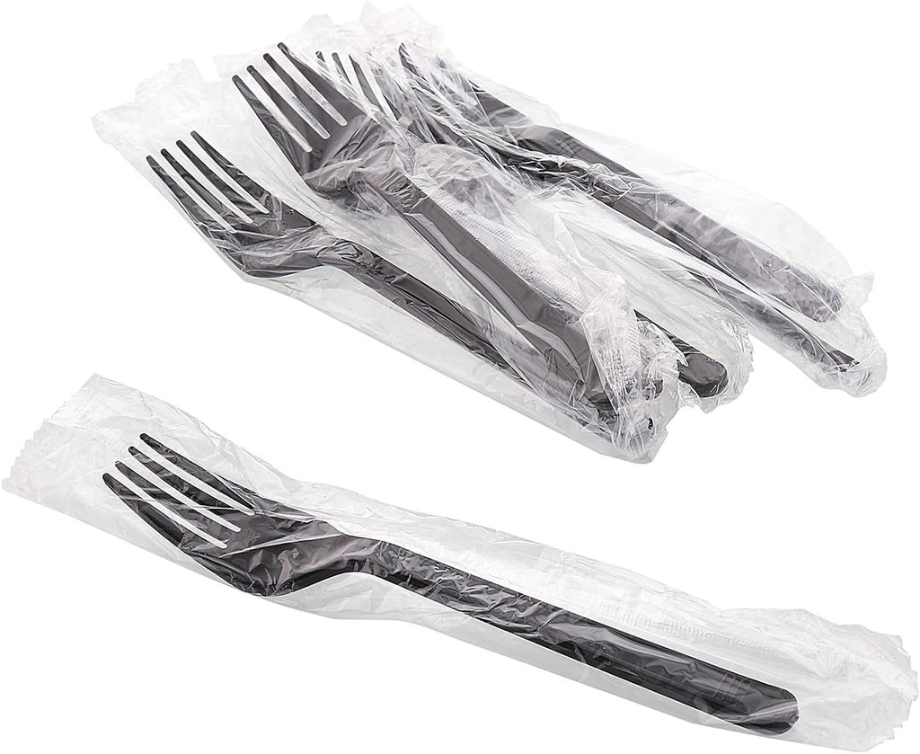 Royal Medium-Heavy Weight Individually Wrapped Disposable Polypropylene Plastic Forks for Restaurants and Catering