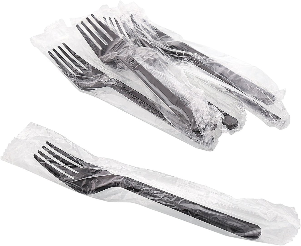 Royal Medium-Heavy Weight Individually Wrapped Disposable Polypropylene Plastic Forks for Restaurants and Catering