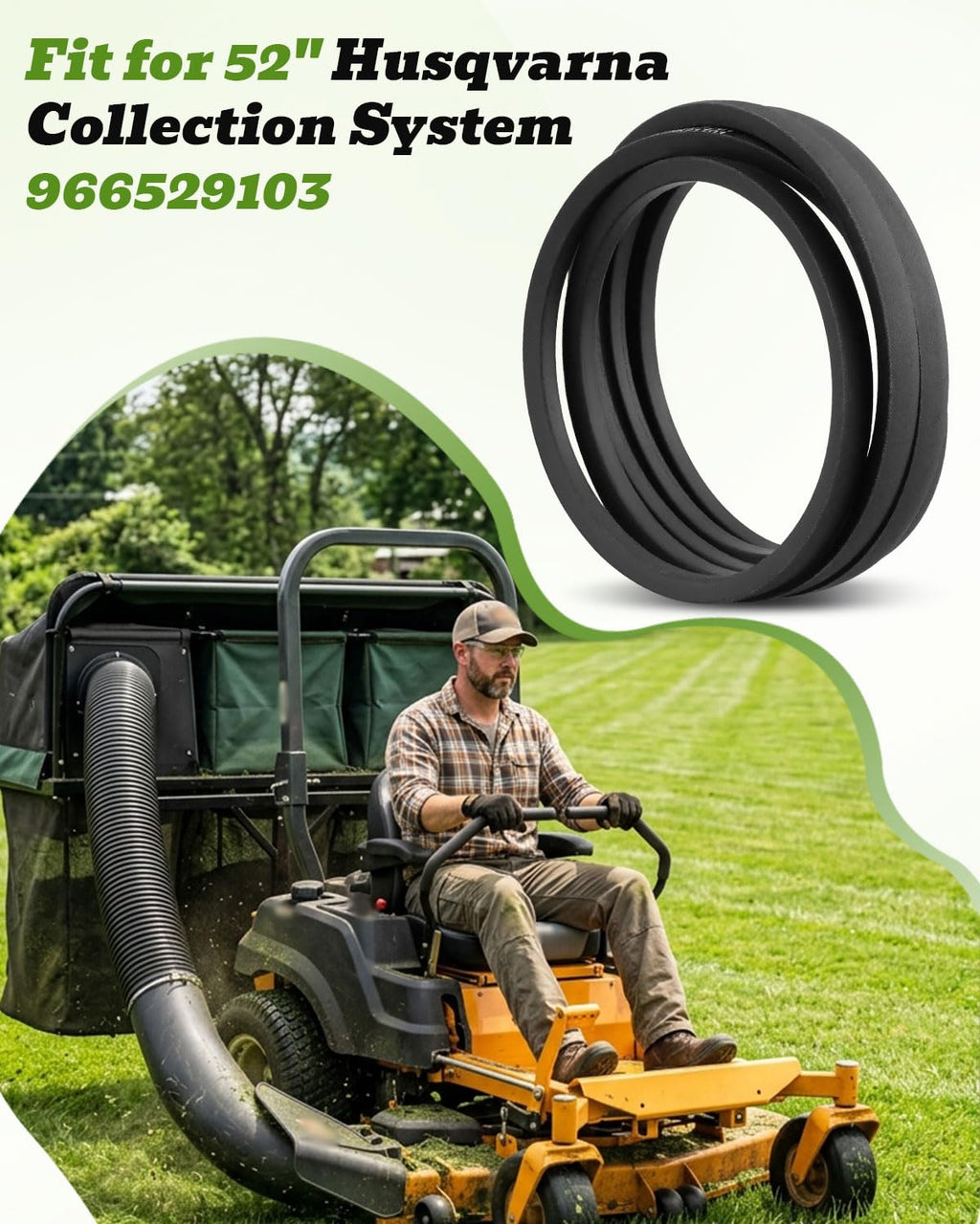Belt Fit for 52" Husqvarna Collection System 966529103 Replace 575621701