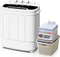 Compact Mini Twin Tub Washing Machine 13lbs Capacity Portable Washer Wash and Spin Cycle Combo, Built-in Gravity