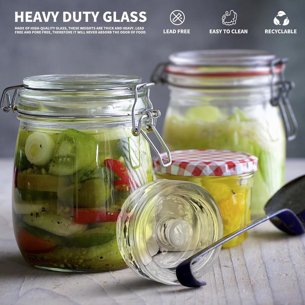 Fermentation Weights,2 Pack Glass Fermentation Weights with Grip Handle