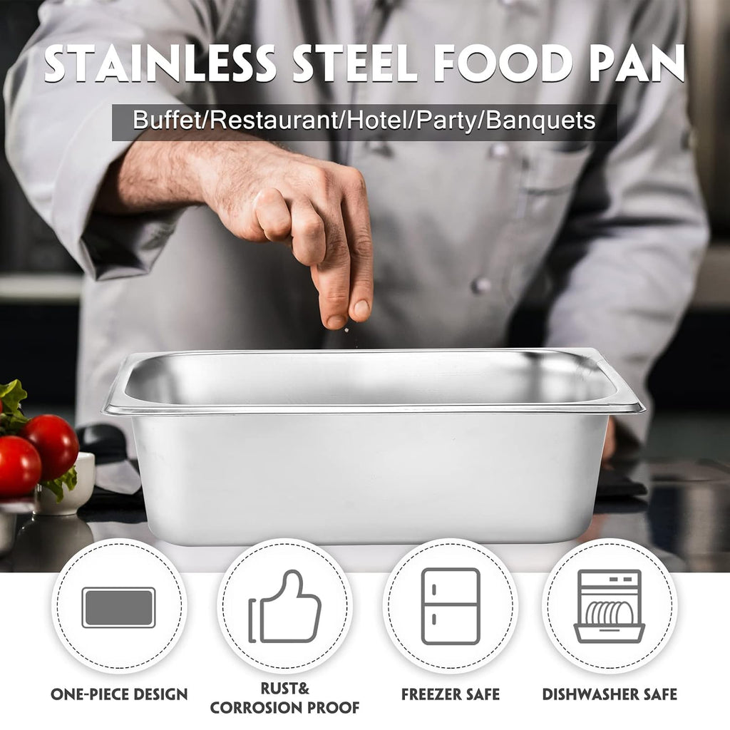 10 Pack Stainless Steel Steam Table Pans