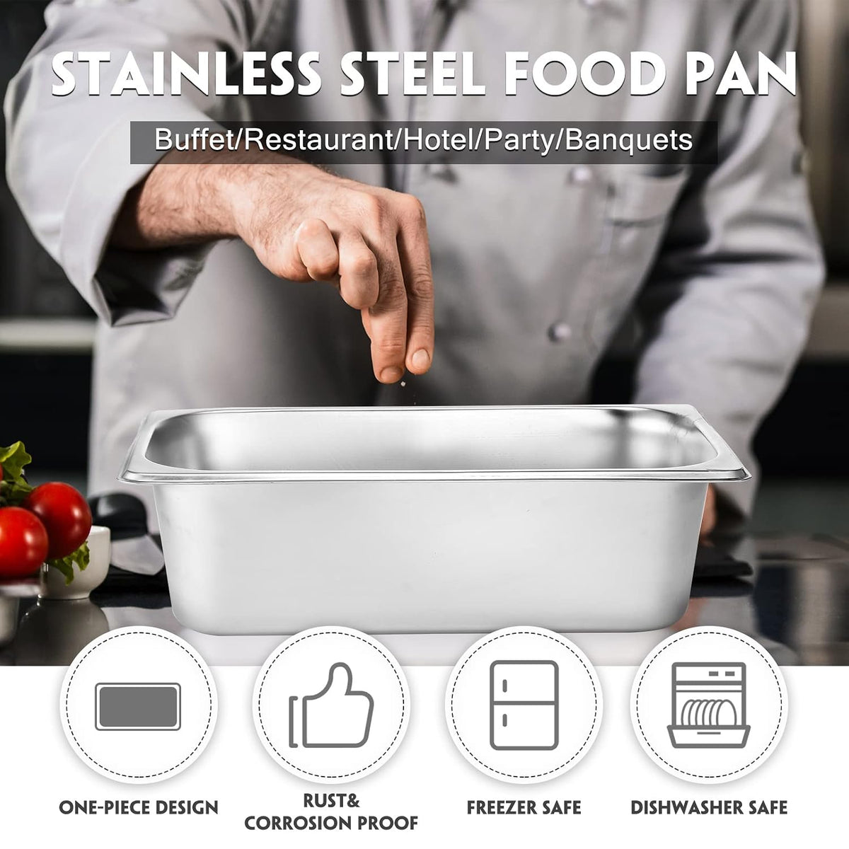10 Pack Stainless Steel Steam Table Pans