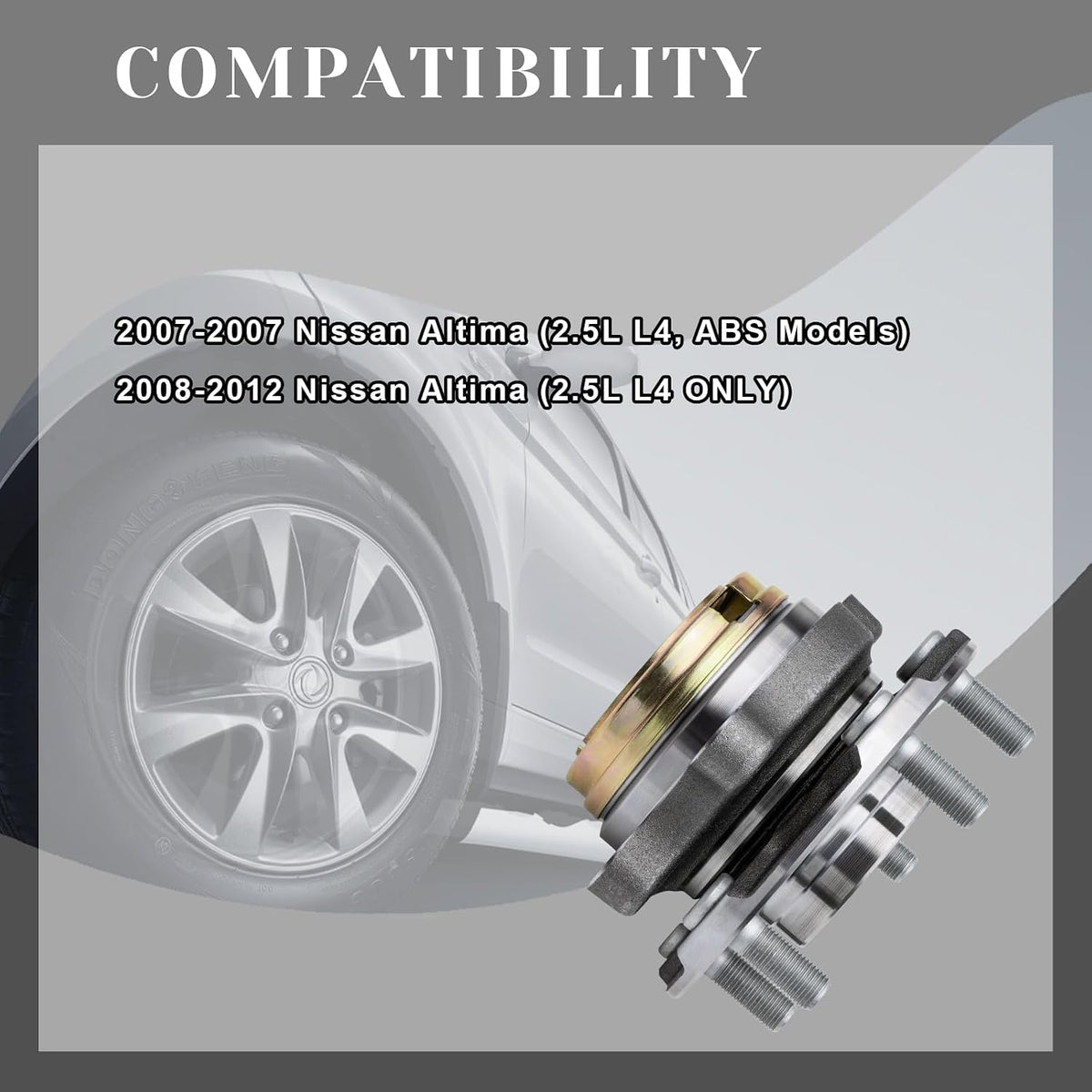 Vurkcy 513294 Front Wheel Bearing Hub Assembly for 07-12 Nissan Altima