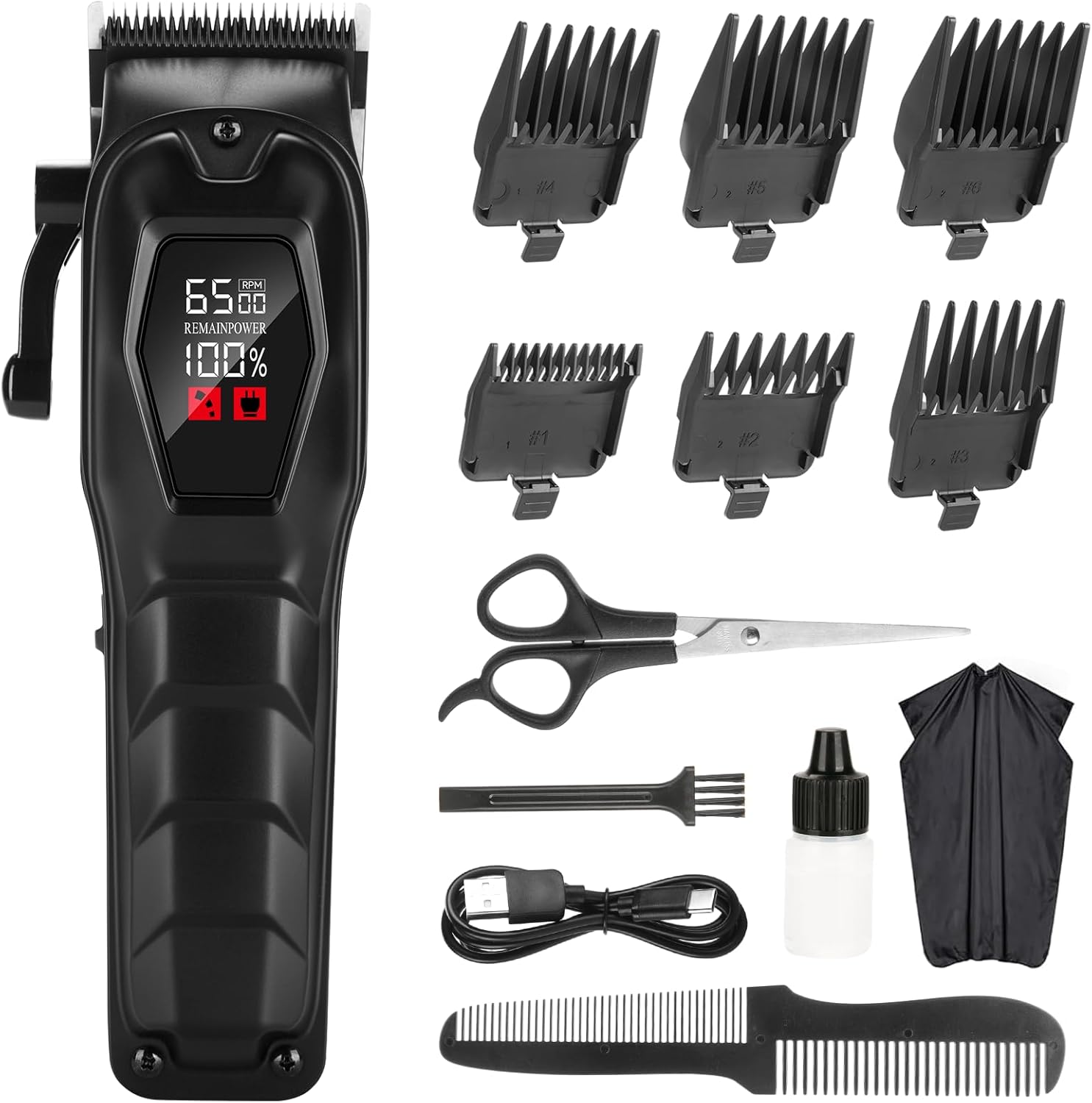 Hair Clippers for Men Professional Hair Trimmer Cordless Rechargeable Powerful Beard Trimmer Hair Cutting Grooming Tool
