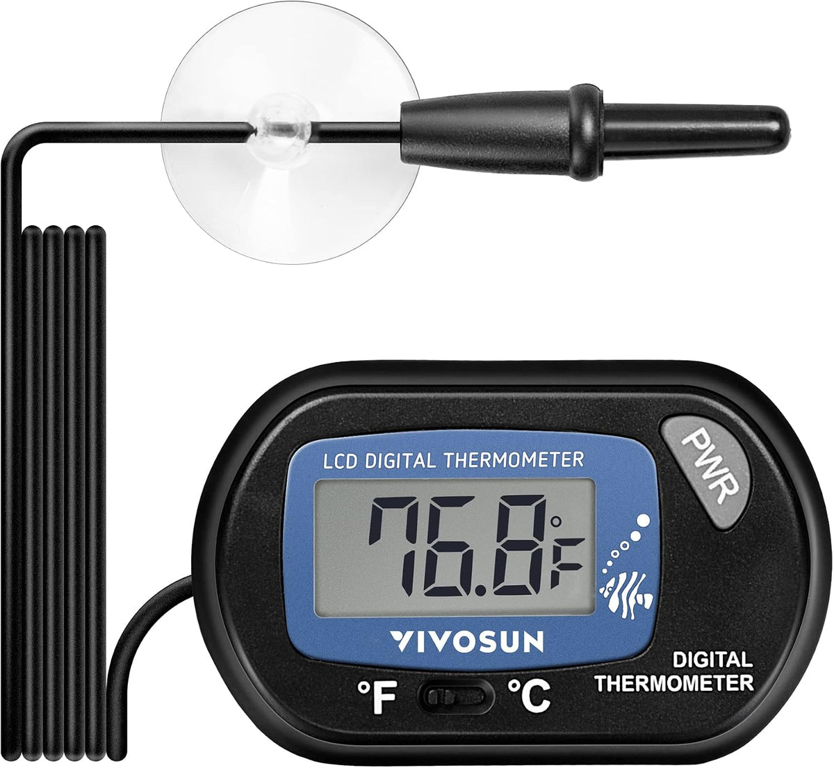 1-Pack LCD Digital Aquarium Thermometer