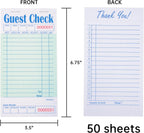 Guest Check Pads for Servers (Green-20 pads), 50 Sheets/Pad