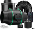 iFresh 6" Grow Tent Exhaust Fan kit with RJ12 Speed Controller | Air Filtration ,Ventilation System with Quiet Inline