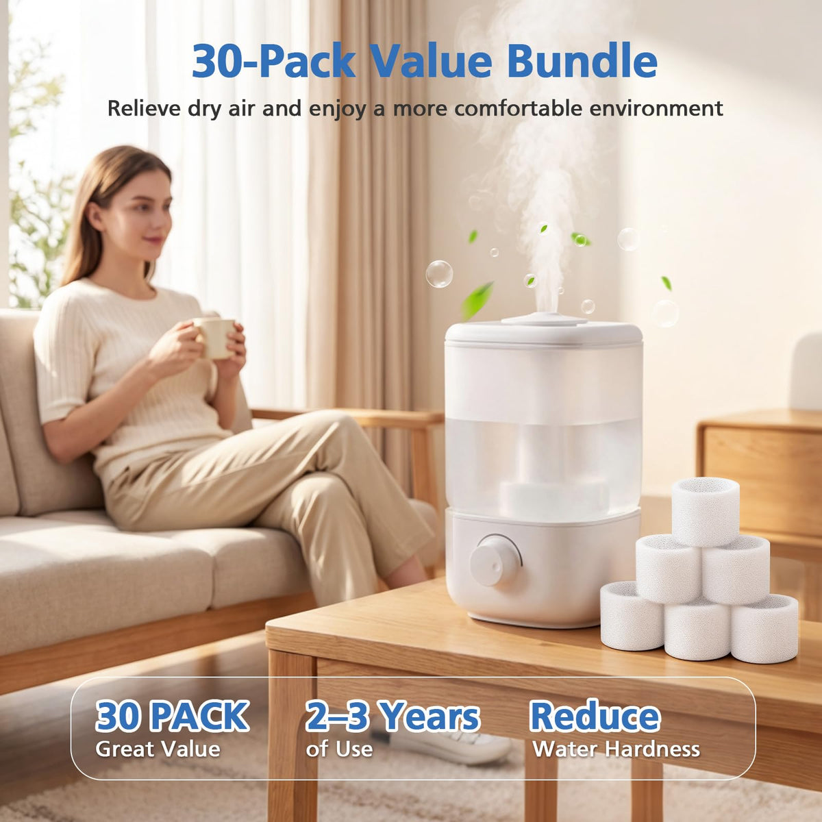 30-Pack Top Fill Humidifier Replacement Filter