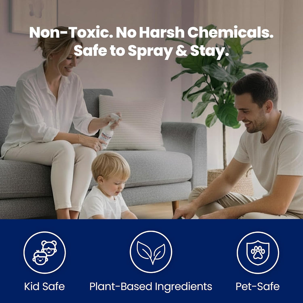 Mite-B-Gone Dust Mite Spray & Mite Killer for Home, Made in USA - 16 oz | Bedding, Furniture, Carpets & Chicken Coops