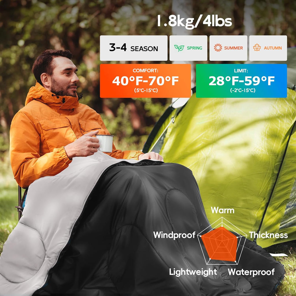 Sleeping Bags for Adults Cold Weather Mens Warm Sleeping Bag for Big and Tall Girls Boys with Compression Sack for