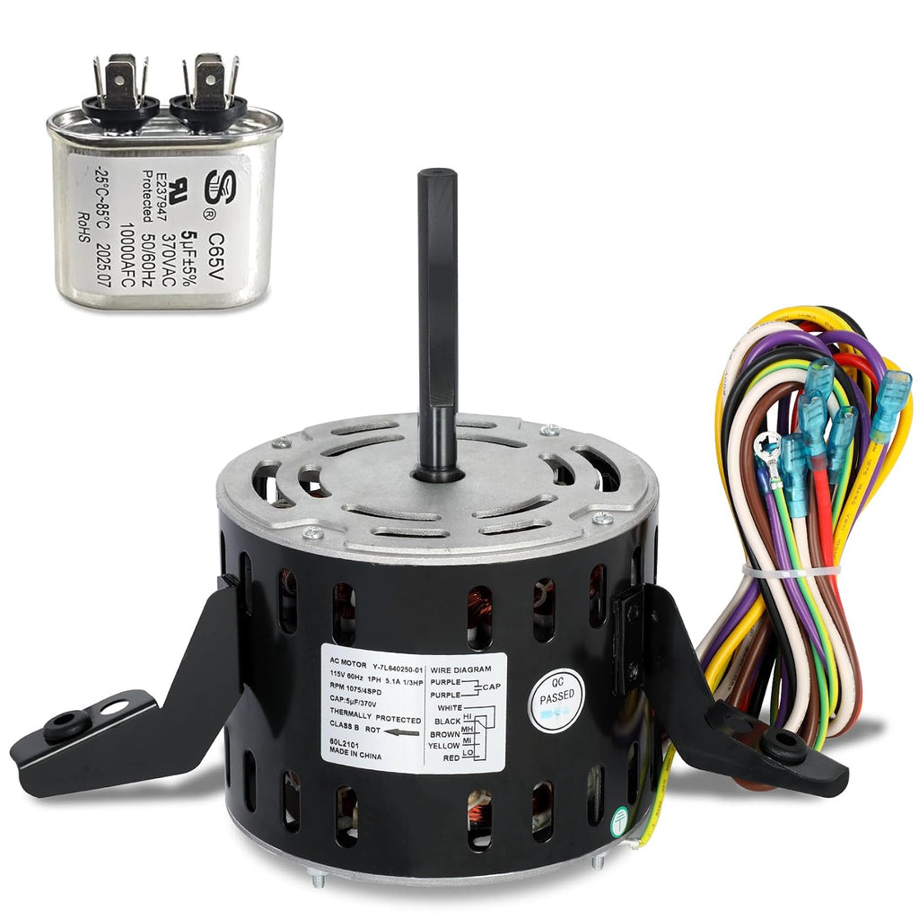 60L21 Furnace Blower Motor – Replacement for Lennox 60L21, 60L2101, 29W71, 21W85 – 1/3 HP 115V 1075 RPM Furnace Motor – Compatible with Armstrong, Ducane, Allied, Concord, US Motors K55HXHFZ-8638