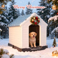 Large Plastic Dog House, Dog Kennel Outdoor Waterproof Doghouse Casas para Perros, Puppy Shelter Elevated Floor and