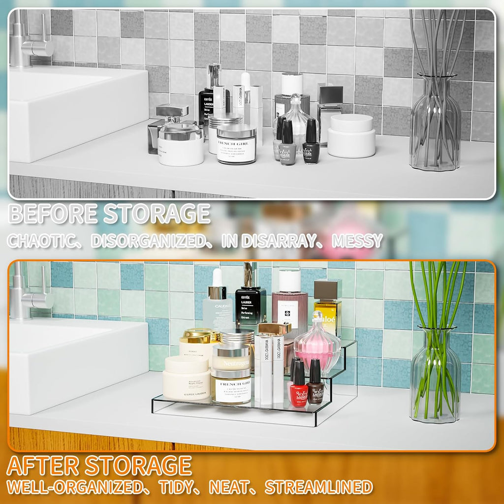 3 Tiered Acrylic Display Stands for Cupcake Stand,Perfume Shelf Organizer,Figure and Funko Pop Display,No
