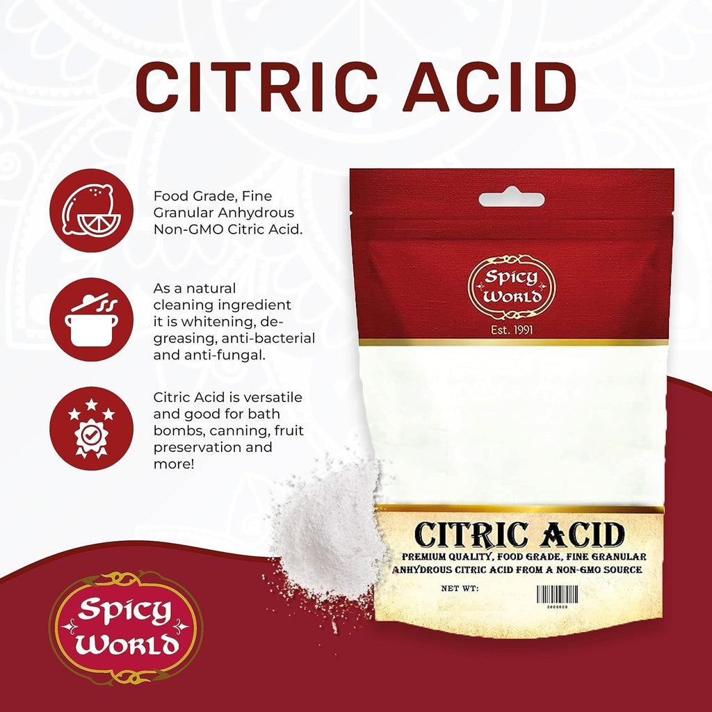 Pure Citric Acid, 7 Ounce (200g) - Food Grade & Non-GMO- Natural Food Preservative, Beauty Ingredient G