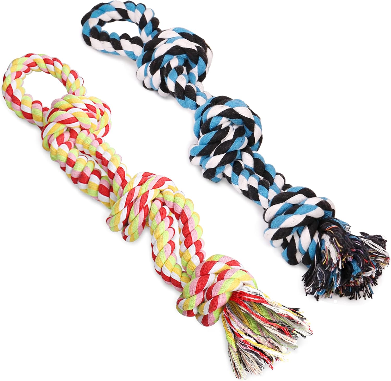 Dog Rope Toys 2 Nearly Indestructible Pet Toys for Medium to Large Breed, Dental Cleaning Chew Toys, Dogs Tug Toy for