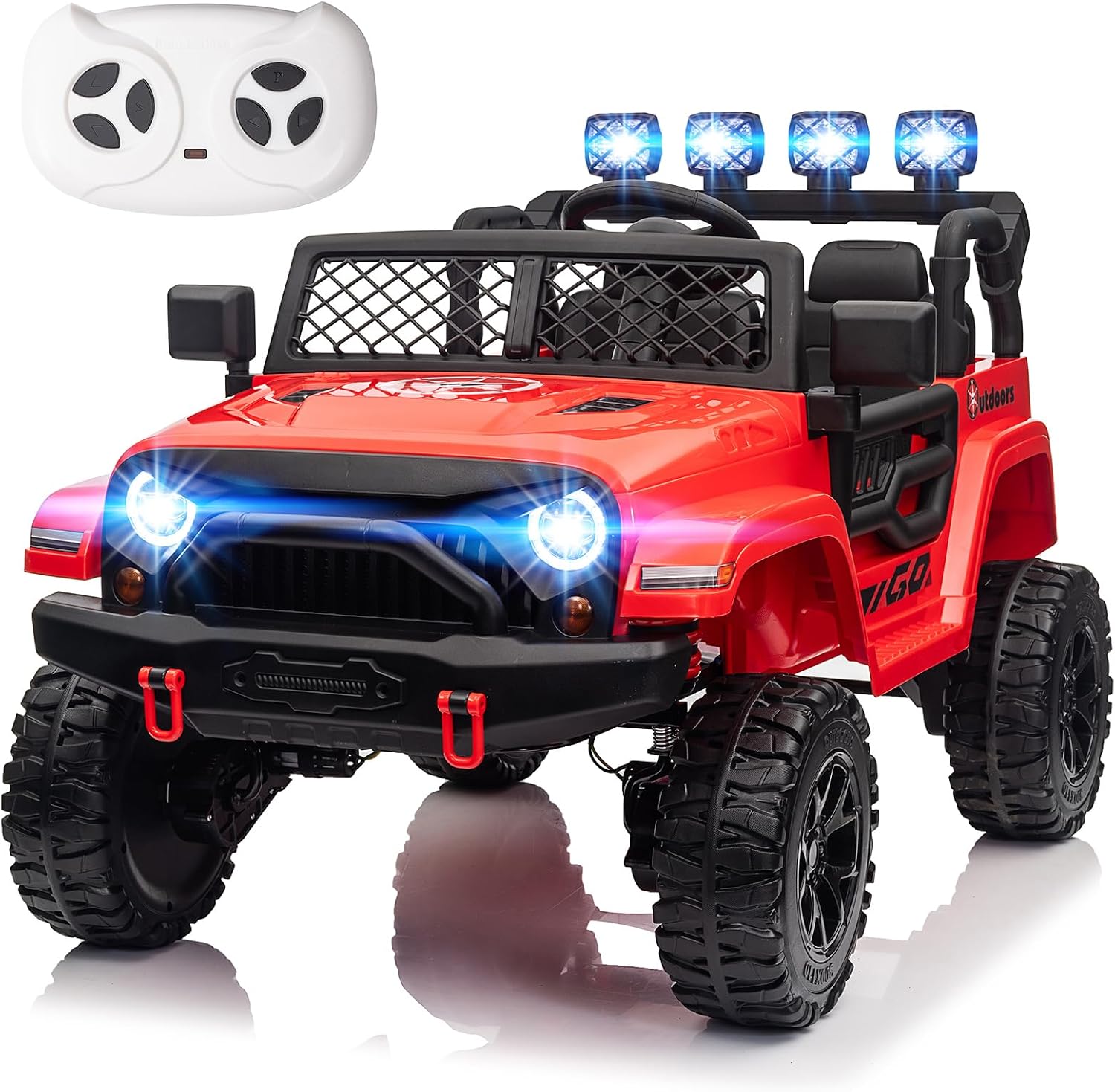 24V 2 Seater 4WD Ride On Truck, Kids Electric Car w/Remote | 24V Battery, 2 Adjustable Speeds, EVA Tire, Built-in