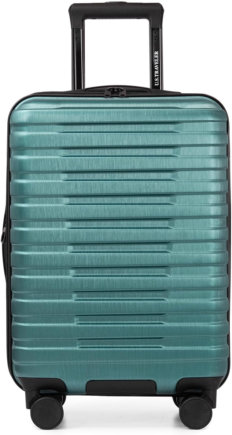 Boren Expandable Hardside Rugged Travel Luggage with 8 Spinner Wheels, Teal, Carry-on 22-Inch