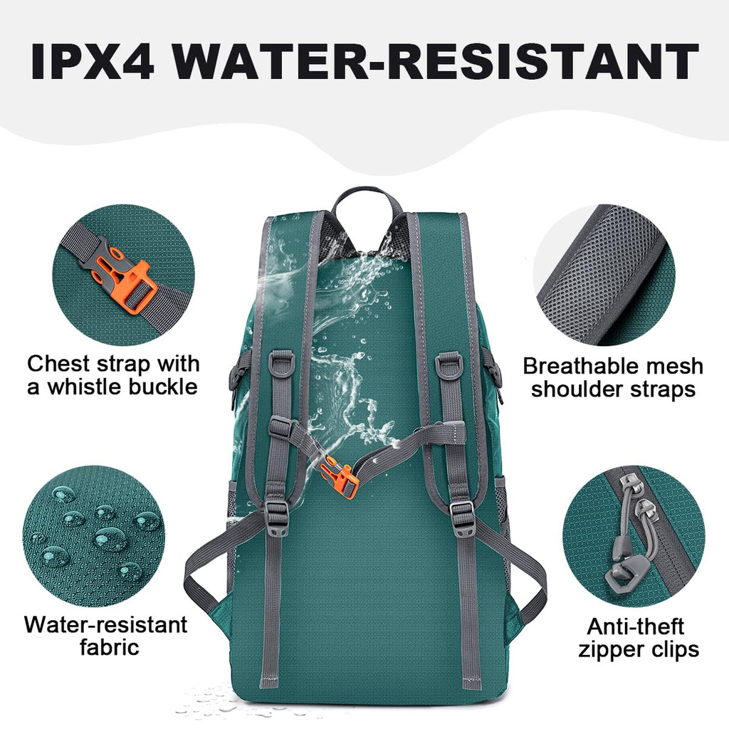 Ultralight Packable Backpack, 35L Water-Resistant Hiking Daypack
