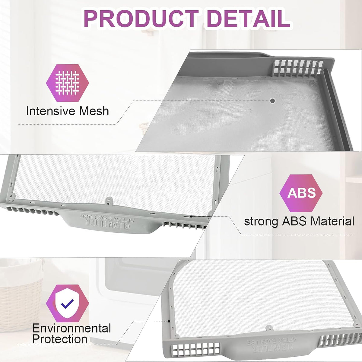 DLE7200WE DLE7200VE DLEX5680WE DLEX5680VE DLEX5680W Dryer Lint Filter