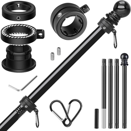 Flag Pole for Outside House, Heavy Duty Metal Flagpole for Residential, Outdoor or Porch, Stainless Steel Flag Poles