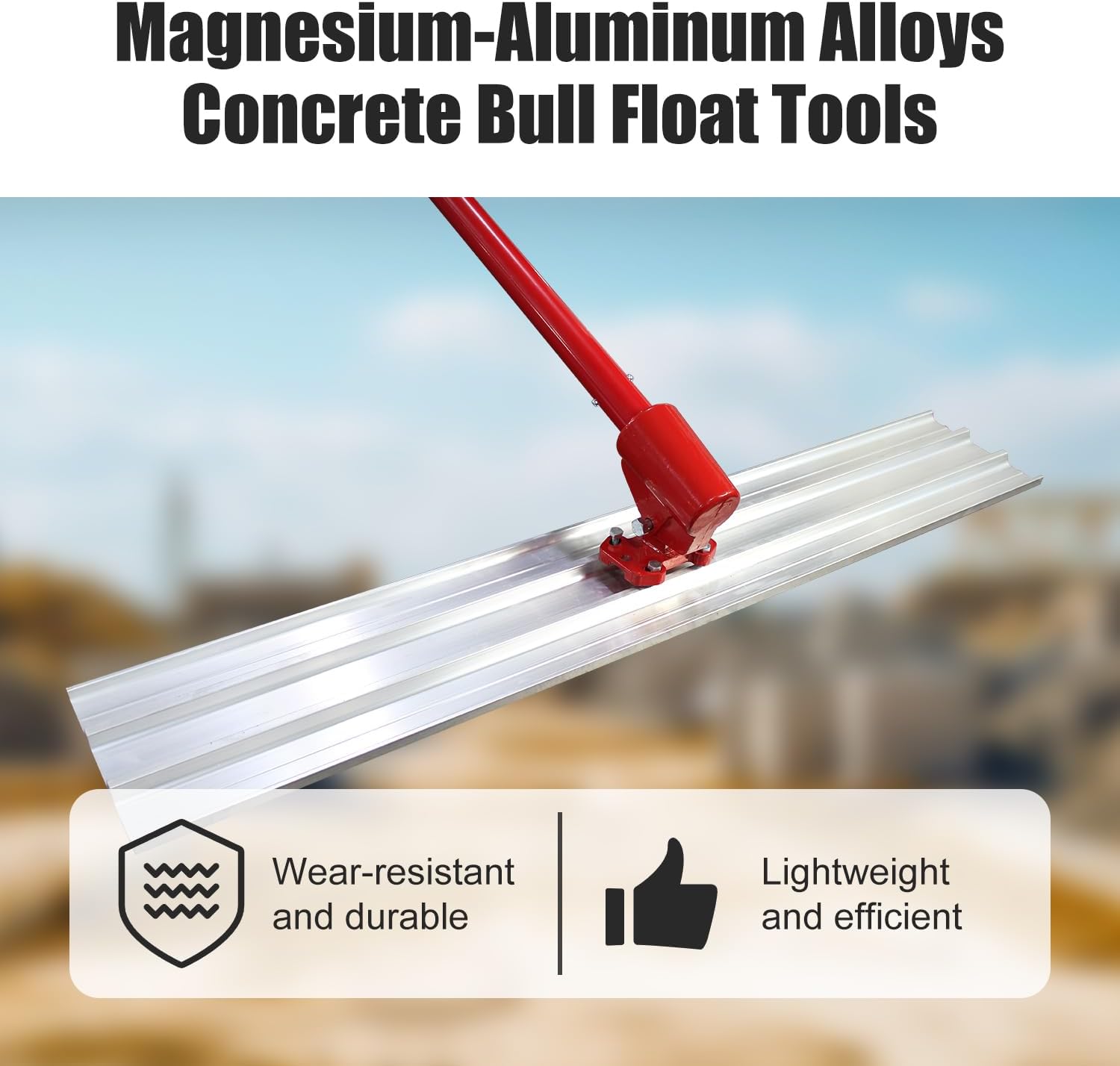 Concrete Bull Float Tools Kit 48"x8" Cement Trowel Tools, Aluminum Magnesium Alloy Concrete Screeding and Finishing