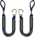 Fender Lines Anchor Bungee 316 Stainless Clip Boat Dock Lines 2PCS (Black Blue Red, 2 Feet)