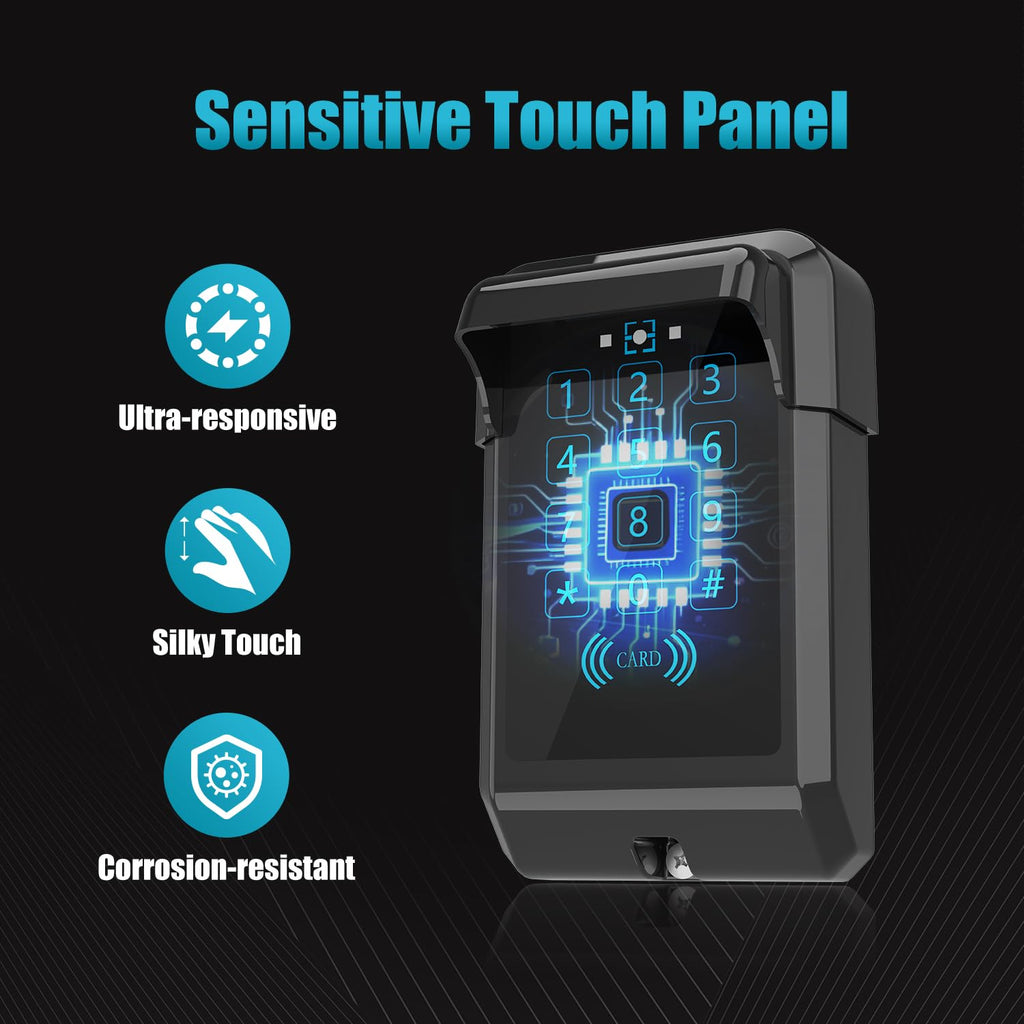 TKM-03 Wireless Touch Panel Gate Keypad with Outdoor Keypad Cover Digital Code Entry Access Control for & JUJIANG